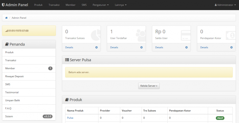 Login Admin Panel Script Pulsa Otomatis