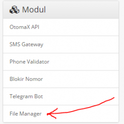 menu file manager script pulsa online