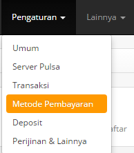 pengaturan akun internet banking script pulsa online